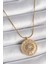 316L Çelik Gold Renk Zirkon Taşlı 12 Burç Madalyon Model Kadın Kolye - TJ-BKO9542 1