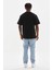 Unisex Baskılı Oversize T-Shirt - Siyah 2