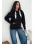 Kadın Fular Detaylı Kapüşonlu Sweatshirt – Casual Charm 1