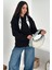 Kadın Fular Detaylı Kapüşonlu Sweatshirt – Casual Charm 4