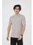 Unisex Bisiklet Yaka Slim Fit T-Shirt- Taş 1