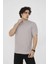 Unisex Bisiklet Yaka Slim Fit T-Shirt- Taş 5