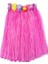Yetişkin ve Çocuk Uyumlu Pembe Renk Püsküllü Hawaii Luau Hula Etek 40 cm 1