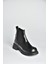 V312402609 Siyah Kalın Tabanlı Lastik Detaylı Kadın Bot 6