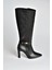 V404020709 Siyah Kalın Topuklu Kadın Çizme 6