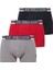 Erkek Lisanslı Uspa Gri - Kırmızı - Lacivert 3 Adet Exclusive Boxer 1