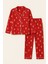 Kız Çocuk Teddy Desenli Yılbaşı Temalı Pijama Takımı Kırmızı 1