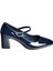 V250670708 Lacivert Rugan Kalın Topuklu Kadın Ayakkabı 6