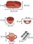 5'li Silikon Set / Bölmeli Mama Tabağı / Kase / Bardak / Diş Kaşıyıcı / Mama Kaşığı - Kiremit Rengi 7