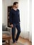 Luxury Thermal Erkek Pijama Takımı 9746 Lacivert 3