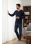 Luxury Thermal Erkek Pijama Takımı 9746 Lacivert 5