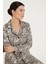 Luxury Viscose Siyah Beyaz Leopar Desenli Kadın Uzun Kollu Pijama Takımı – 42570 4