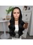 Siyah Fiber Sentetik Geniş Dalgalı Tül Peruk 2