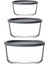 2 Adet Lav Round Kapaklı Cam Saklama Kabı Seti 3'lü 2
