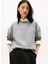 Yuvarlak Yaka Düz Gri Kadın Sweatshırt WW0WW46125P61 2