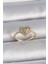 Pirinç Gold Renk Ayarlanabilir Zirkon Taşlı Kalp Model Kadın Yüzük - TJ-BYK3394 1