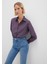 Tencel Tm Liyosel Karışımlı Çizgili Mor Gömlek 1211374-91373 1