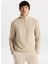 Fermuarlı Yaka Bej Erkek Sweatshırt M5WM-SWT1710 4