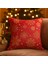 Kırmızı Yılbaşı Temalı Kırlent Kılıfı – Kar Tanesi Desenli 2