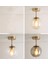 Mini Modern Spor Gold Füme Camlı Tavan Plofonyer 2