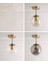 Mini Modern Spor Gold Füme Camlı Tavan Plofonyer 3