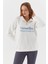 Yakası Fermuarlı Sweatshirt Ekru 1