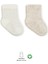Puan Derby Penye Soket Çorap 2li BS10103 Bej Ekru 1