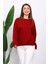 Bordo Bisiklet Yaka İki İplik Sweatshirt 1