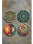 Ev Dekor Oval Pleksi Bardak Altlığı Temalı Desenli 4'lü Set Mandala 1