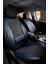 Chevrolet Captiva Uyumlu Yarı Deri Oto Koltuk Kılıfı Ön/arka Set Neta Seri Siyah-Mavi 2