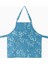 Aqua Flora Likralı Pamuklu Denim Mavi Çiçek Desenli Mutfak Önlüğü 2