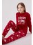 %100 Pamuklu Anne & Kız Çocuk Baskılı Kırmızı Ikili Pijama Takımı L1.RP.371.7.002 3
