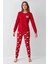 %100 Pamuklu Anne & Kız Çocuk Baskılı Kırmızı Ikili Pijama Takımı L1.RP.371.7.002 6