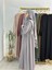 Yandan Büzgülü Elbise Sufle Esarp Takım Jilbab,abaya,hijab ( Hac ve Umre Için Uygundur) Gri 6