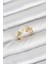Pirinç Gold Renk Çiçek Model Zirkon Taşlı Kadın Yüzük - TJ-BYK3878 1