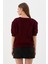 Yıldız Düğmeli Kısa Kol Hırka Bordo 5