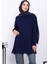 Lacivert Taş Detaylı Modal Tunik 3