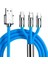 Kutulu 3 Şarj Aleti 1 Arada Çinko Alaşım Hızlı Şarj Kablosu Mavi 3 In 1 (5324) 3