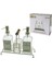 3 Pcs Metal Standlı - Cam Sıvı Sabunluk Seti Ahşap Tutmalı - Süngerlik (5263) 1