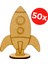 Ahşap Roket Boyama - Boyanabilir Roket Ahşap - Tasarım Roket - 50'li Demonte Boyanabilir Roket 2