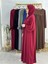 Şallı ve Üsten Robalı,kemerli Elbise Takım .hijap ,abaya (Hac ve Umre Için Uygundur) Bordo 3