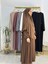 Yandan Büzgülü Elbise Sufle Esarp Takım Jilbab,abaya,hijab ( Hac ve Umre Için Uygundur) Kahve 2