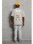 Unisex Oversize Baskılı Bisiklet Yaka T-Shirt - Gri 4