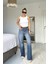 Yüksek Bel Straight Jean Mavi 1