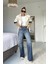 Yüksek Bel Straight Jean Mavi 6
