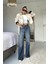 Yüksek Bel Straight Jean Mavi 7