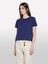 %100 Pamuk Bisiklet Yakalı T-Shirt Kadın Lacivert T-Shirt - 325P3I1XL101S 4