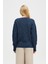 Daphne Saç Örgülü Omzu Düğmeli, Kadın Triko Kazak - Indigo Melanj 7