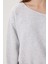 Açık Omuzlu Şardonlu Örme Sweatshirt LAN0076 Gri Melanj 4
