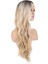 Uzun Su Dalgası Fiber Sentetik Peruk / Kumral / Bal Köpüğü Ombre ve Platin Röfleli 3